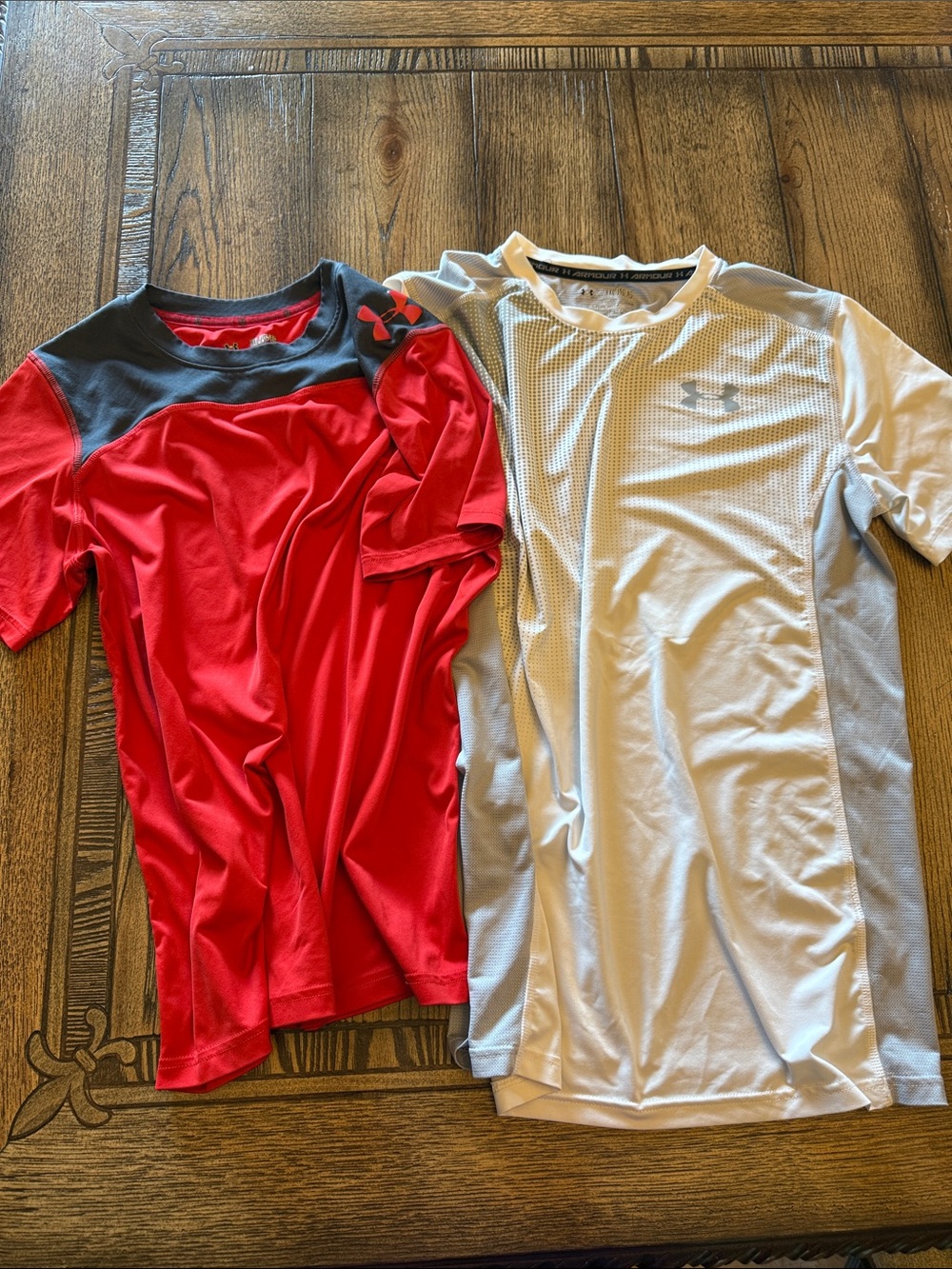Under Armour Red and Light Gray Short Sleeve Performance Tees bundle